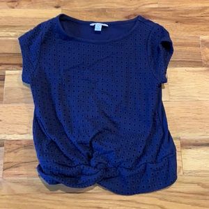 Nautica Navy Eyelet shirt